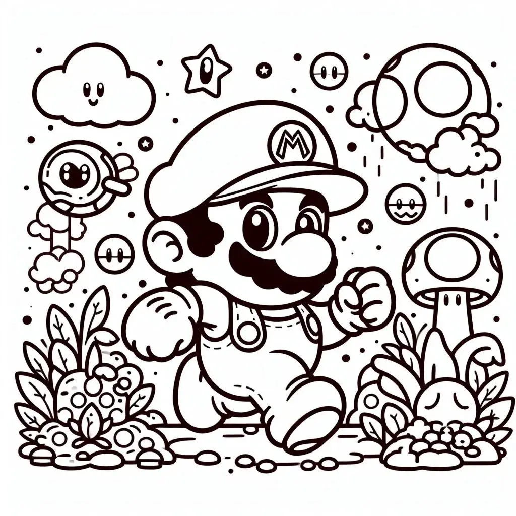 desenho do super mario bros para colorir 1 jpg