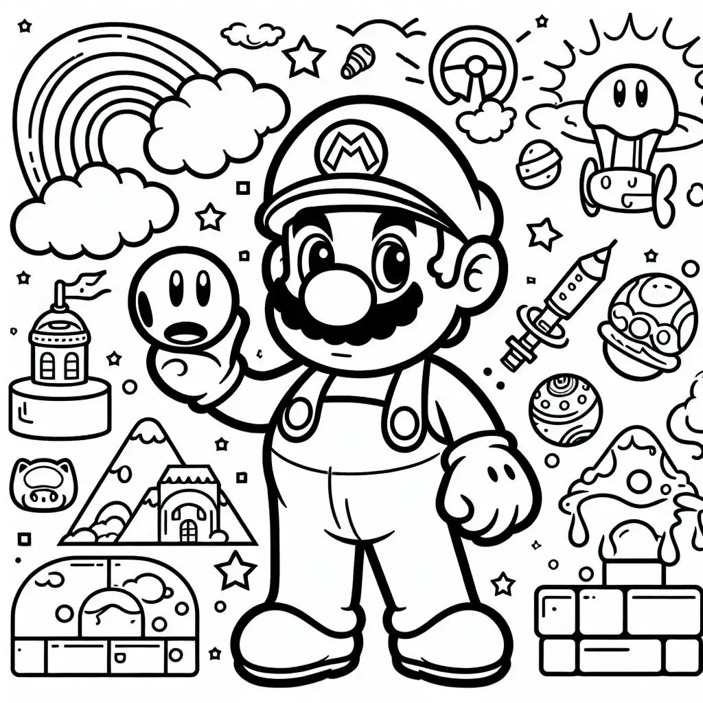 desenho do super mario bros para colorir 5 jpg
