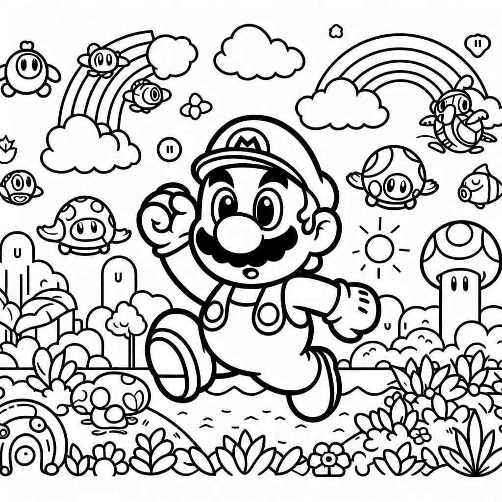 desenho para colorir e imprimir do super mario bros 2