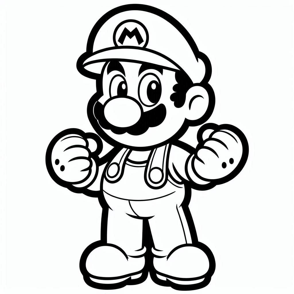 desenho para colorir e imprimir do super mario bros 4