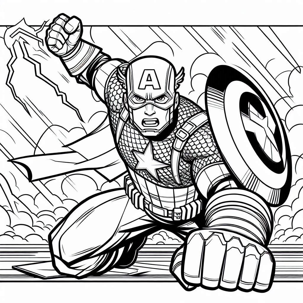 desenho do capitao america para colorir e imprimir 1