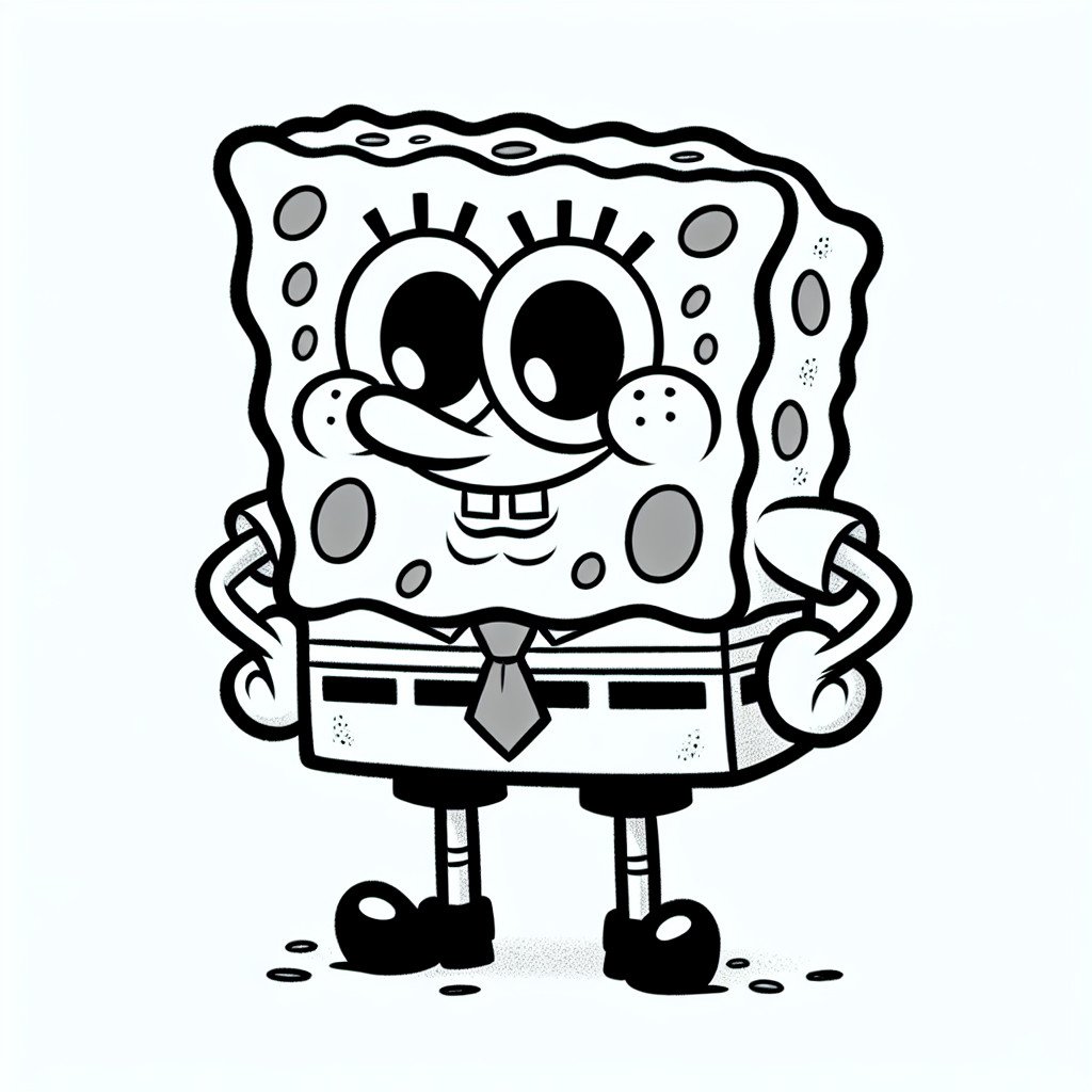desenho simple do bob esponja para colorir e imprimir729