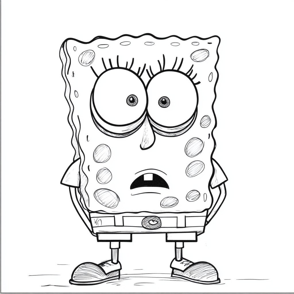 desenho simple do bob esponja para colorir e imprimir733 3