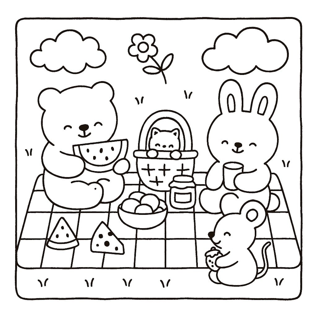 bobbie goods em picnic para colorir