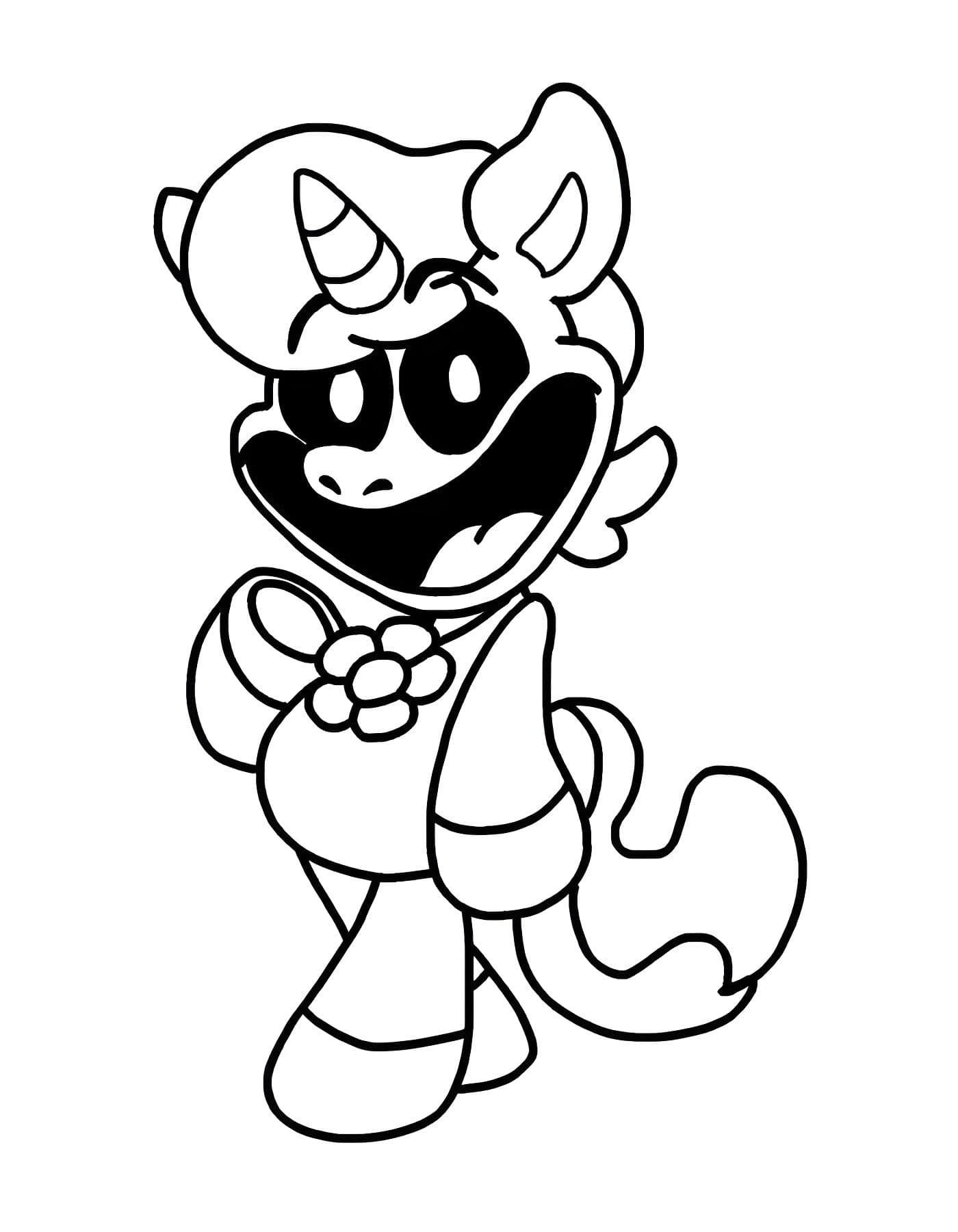 unicornio smiling critter poppy playtime para colorir